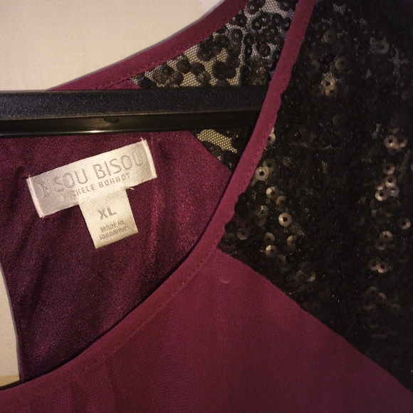 Biscu Biscu woman's plum blouse.. size 1x - Picture 4 of 4